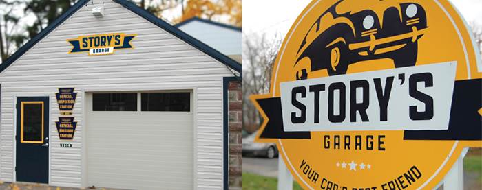 Story's Garage Signage