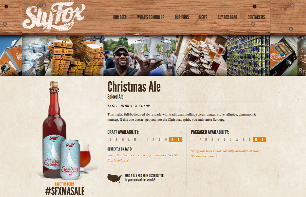 Sly Fox Beer Website Development