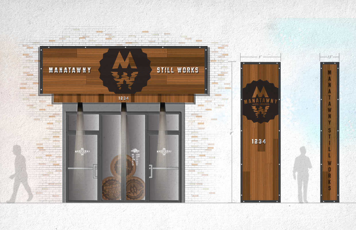 Craft Distillery Custom Exterior Signage and Wayfinding