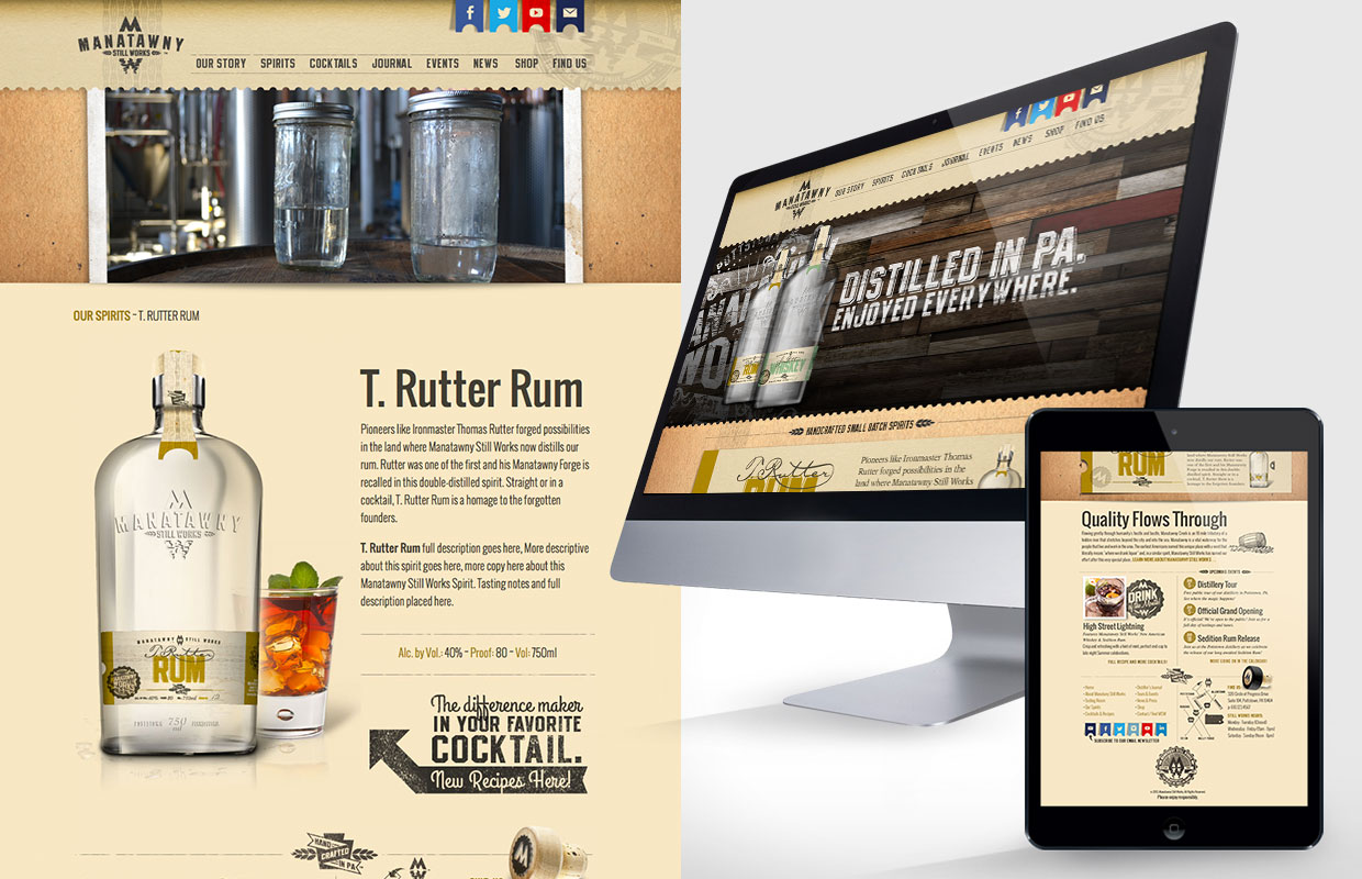 Craft Distillery Website and Ecommerce Site Development and Design