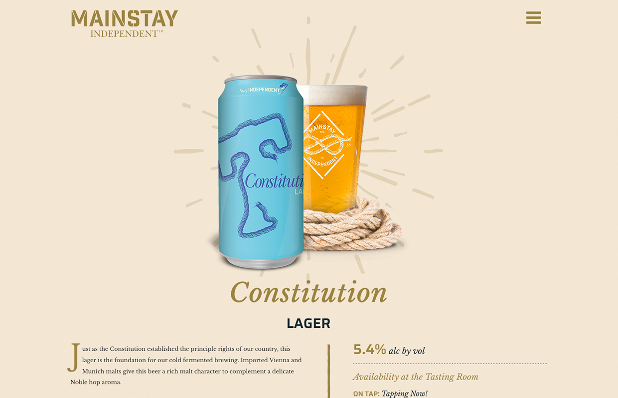 Mainstay Beer Website Development and Design