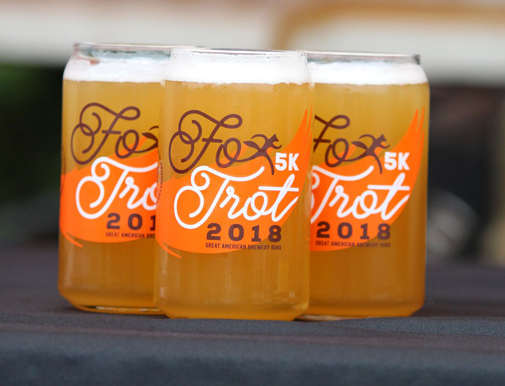 Great American Brewery Runs Fox Trot 5K glassware design